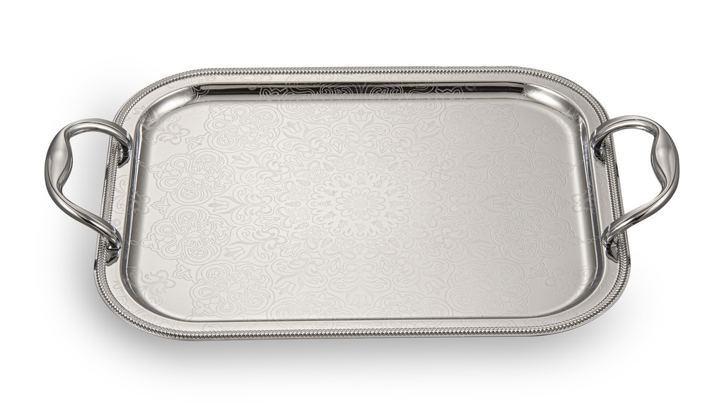 IRON FULL CHROME PLATED TRAY WITH LIGHT HANDLE, 3PCS SET