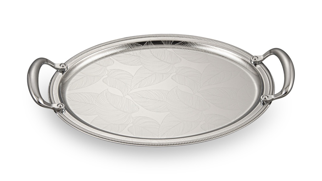 IRON FULL CHROME PLATED TRAY WITH LIGHT HANDLE
