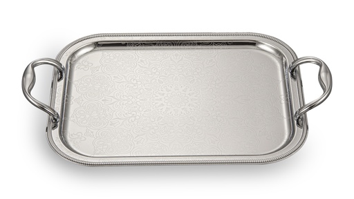 [016-0009] IRON FULL CHROME PLATED TRAY WITH LIGHT HANDLE, 3PCS SET