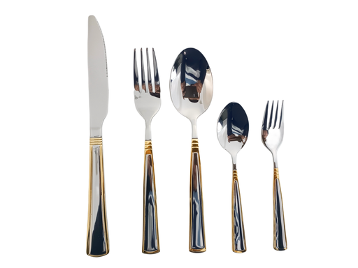 [013-0125] Dinner Fork set 6 pec 322 Gold